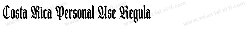 Costa Rica Personal Use Regular字体转换